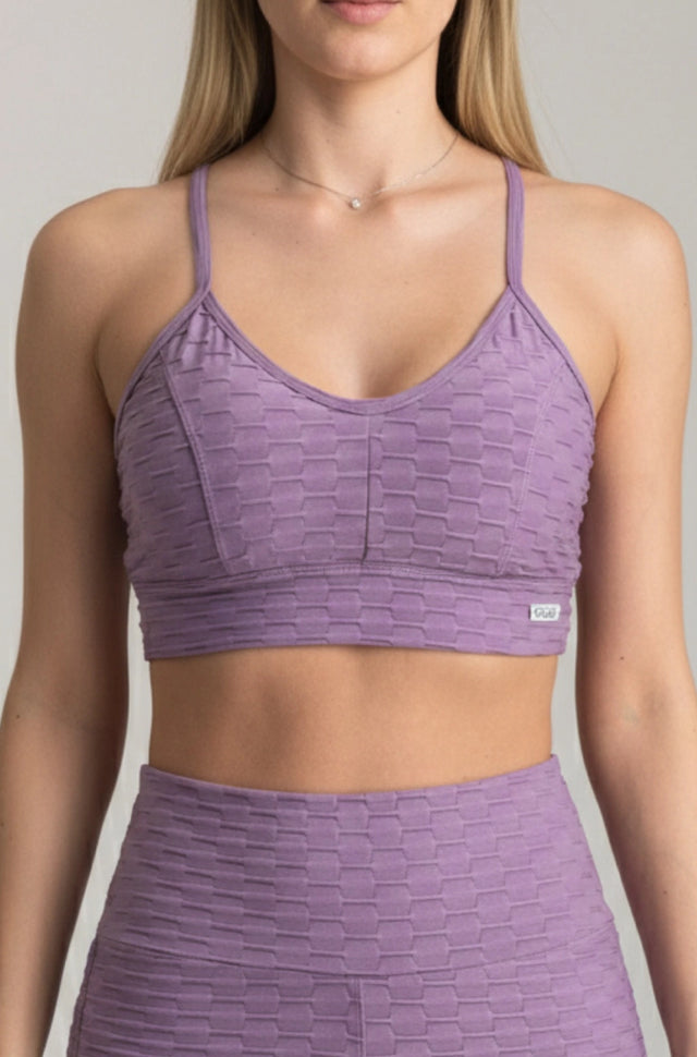 Top brocado lavanda