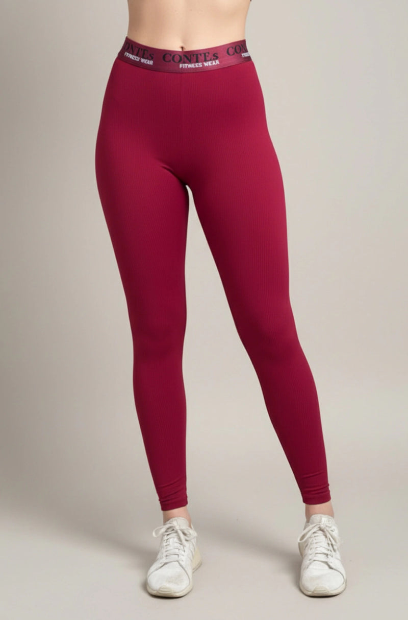 Legging cintura alta de elástico framboesa