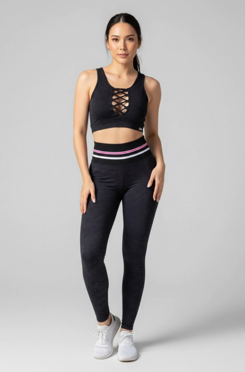 Legging comum grafiatto preto