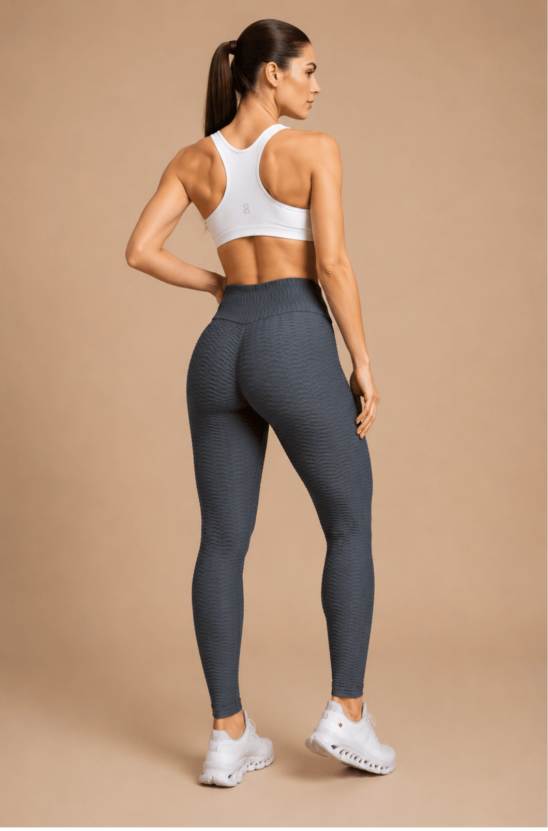 Legging empina bumbum jacquard chumbo