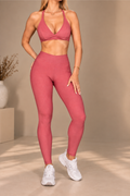 Conjunto Legging Sculpt + Top Rosa Retro