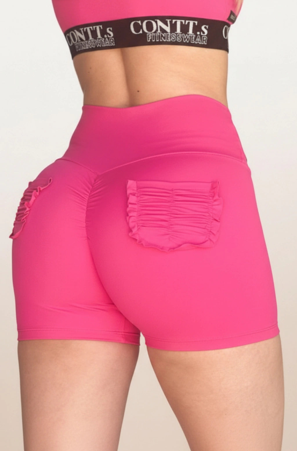 Conjunto Short Empina Bumbum Pink e Top