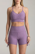 Short empina bumbum brocado lavanda