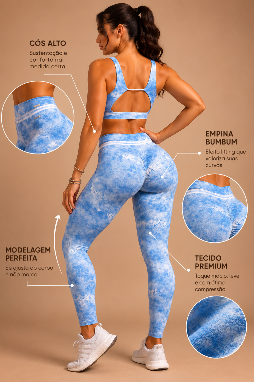 Legging empina bumbum fake jeans
