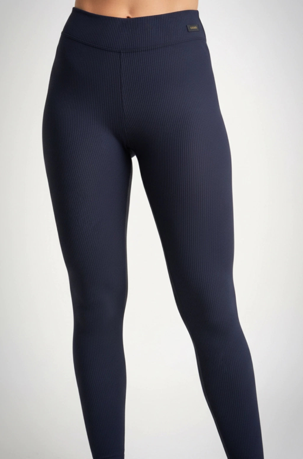 Legging Cintura Média Canelada Preta