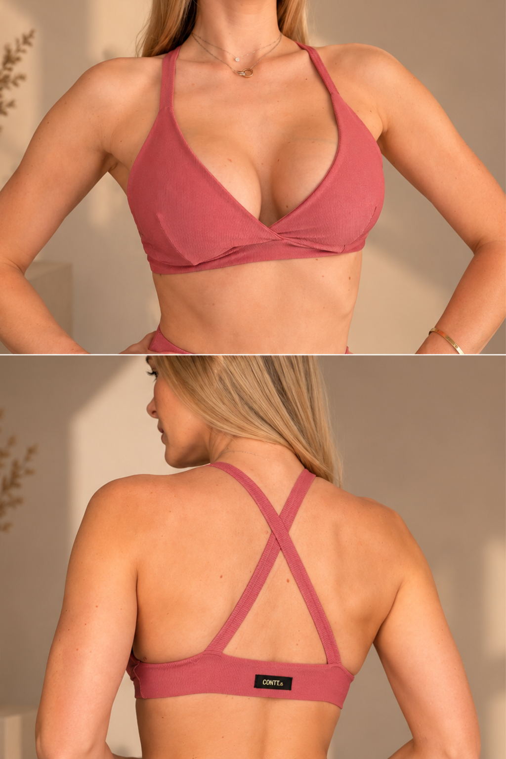 Conjunto Legging Sculpt + Top Rosa Retro