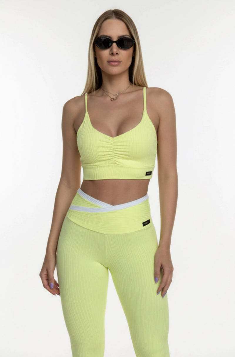 Conjunto legging jacquard empina bumbum manteiga