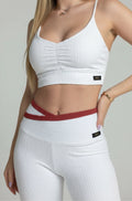 Conjunto legging empina bumbum jacquard branco