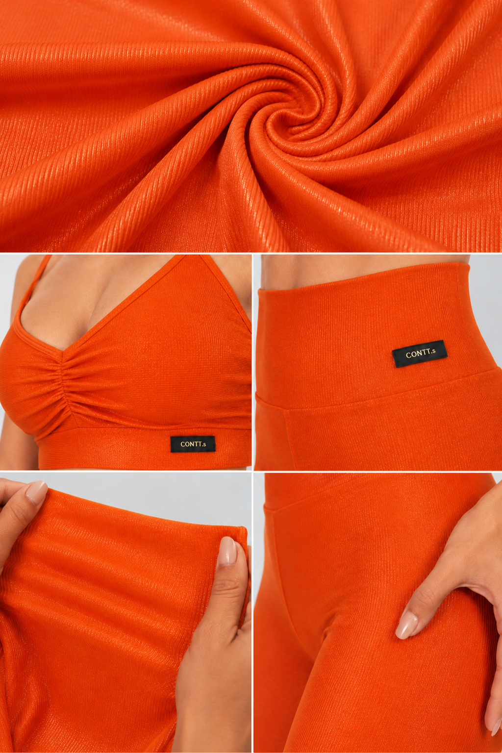Conjunto Aura Legging + Top Solar Orange