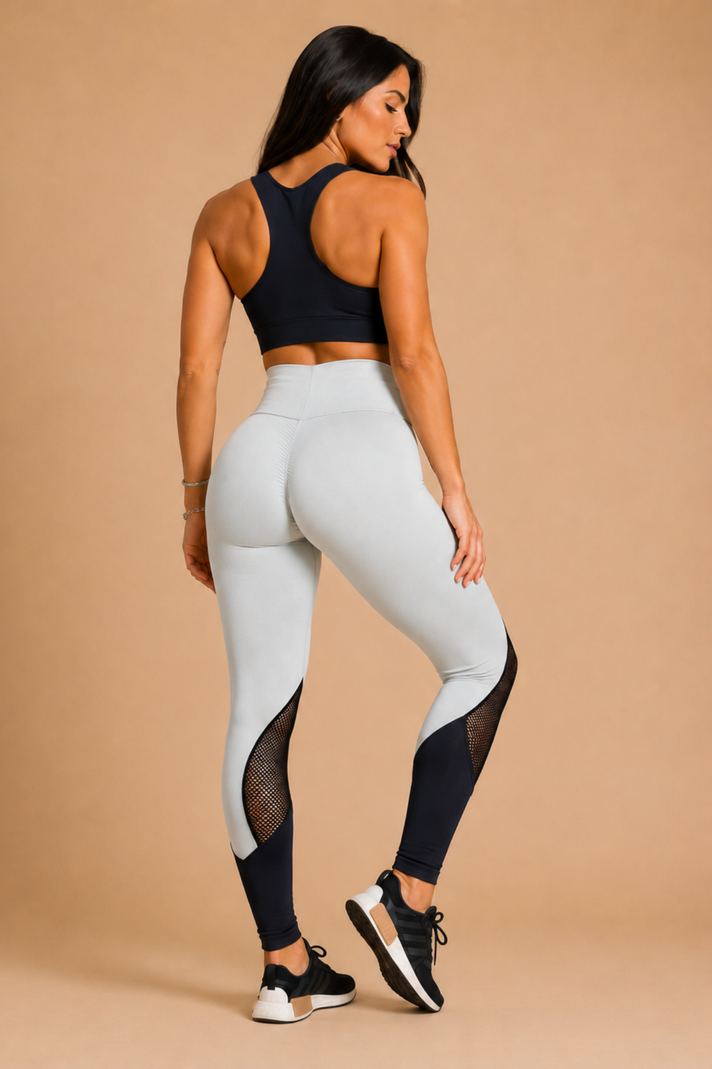 Legging empina bumbum recortes cinza
